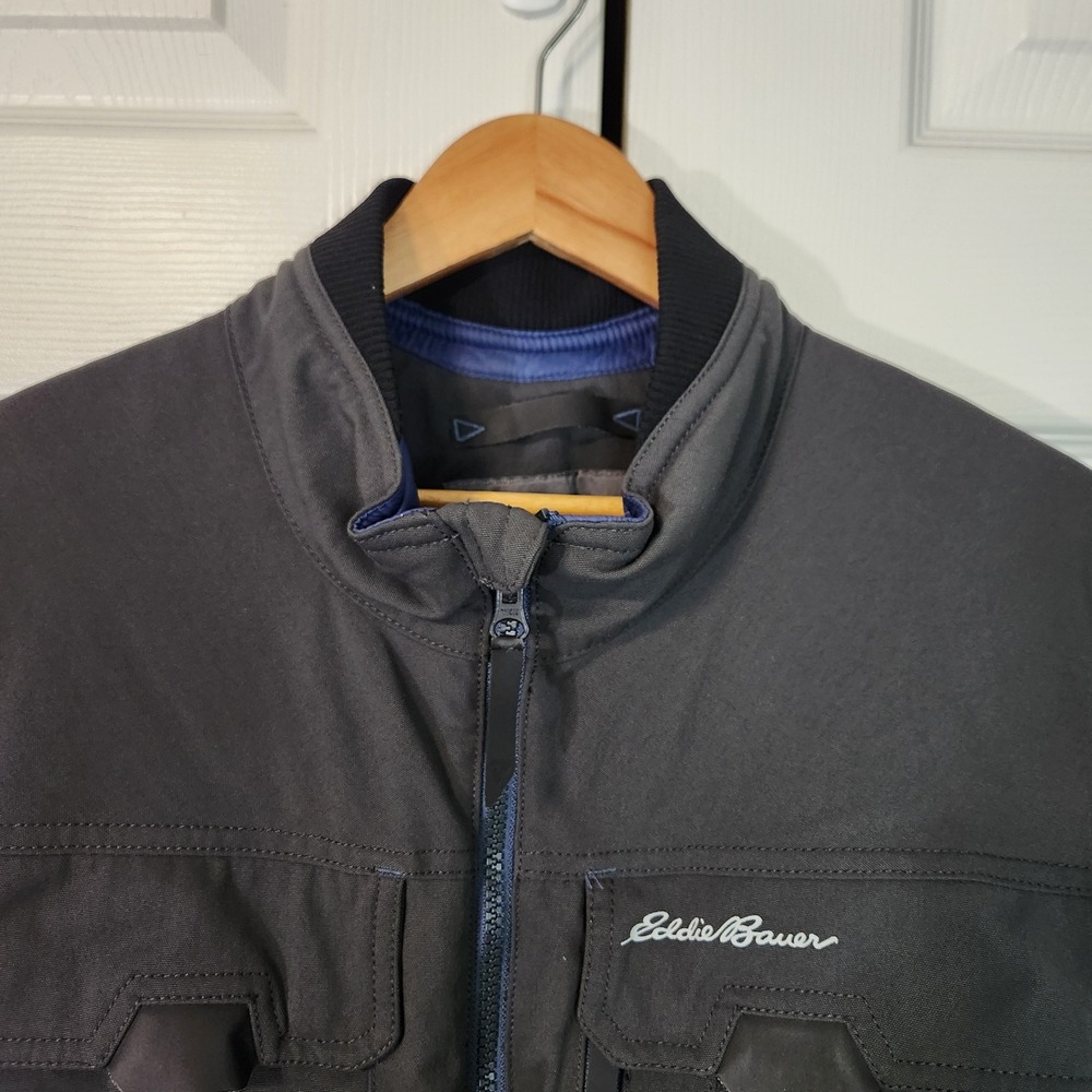 Eddie Bauer First Ascent Cordura Utility Jacket Gray Mens Full Zip Mock Neck Med - Picture 7 of 12